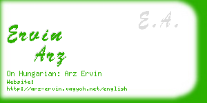ervin arz business card